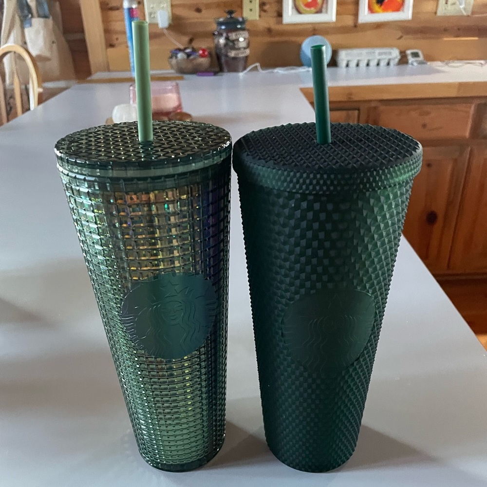 NWT Starbucks cups, green studded